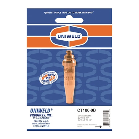 Uniweld 1 PIECE ACETYLENE CUTTING TIP No 1 5-101-1D